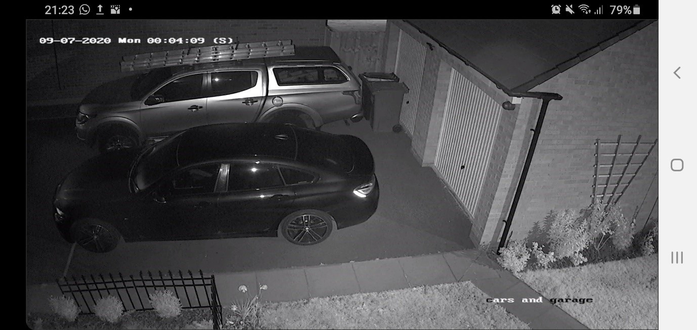 Night time view CCTV